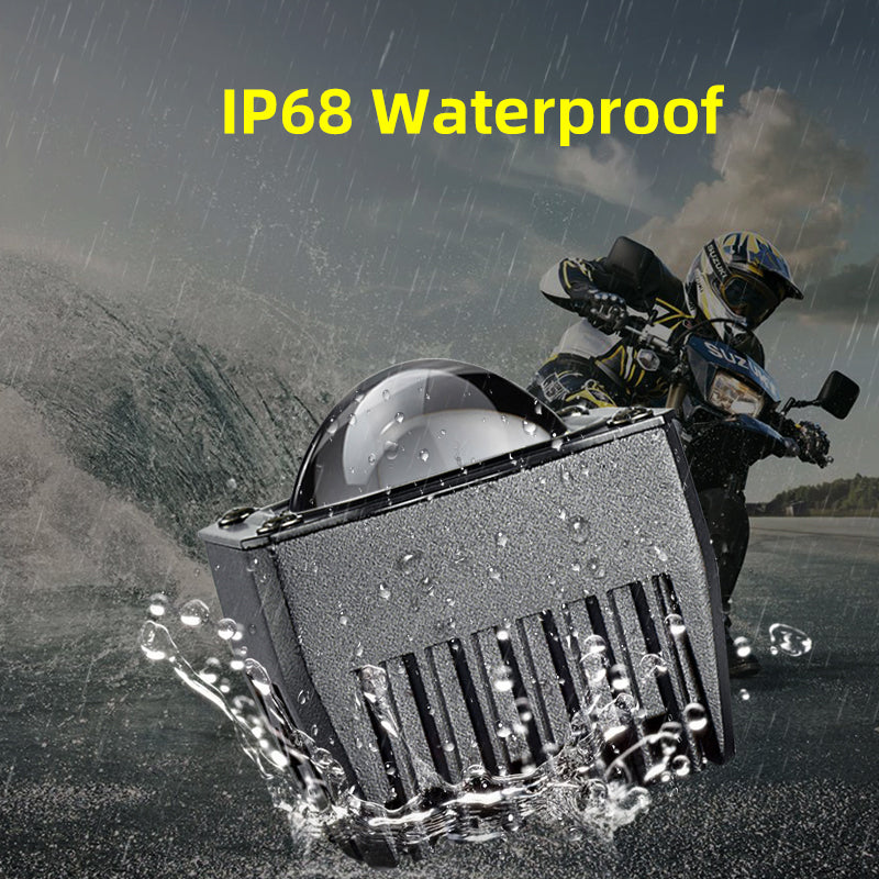 LX9 Strobe Flash Motorcycle Headlight Spotlight Dual Colors 70W 15000Lm Moto Bike Driving Fog Lights High Low Beam Waterproof 9-60V