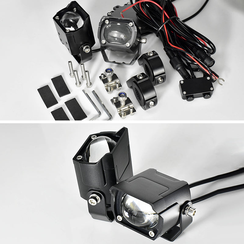 LX1 Motorcycle Headlight 60W 20000Lm Bi LED Fog Drive Light Spotlight Strobeflash Dual-color Auxiliary Lamp For Bmw Honda Yamaha