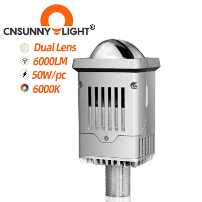 MX9 High Low Beam 2 inch LED Projector Lens Headlight Matrix LED Light Fog Light Retrofit for DIY Car Lights Biled Tuning Accessory