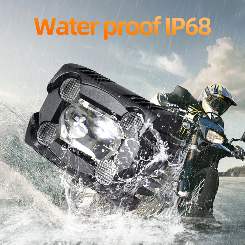 LX3 24000Lm 70W/set Motorcycle Headlight Auxiliary Spotlight Hi/Lo Strobeflash Yellow White Waterproof ATV LED Fog Driving Light