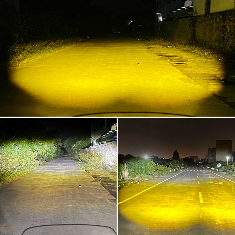 LX5 Motorcycle Bi LED Projector Lens HD Fog Driving Lamp 80W 30000LM Dual Colors Auxiliary Light H/L Beam Strobeflash Devil Eyes DRL