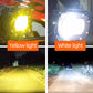 LX2 Motorcycle Fog Driving Light Auxiliary Spot Lamp 60W 20000Lm Strobe Flash Dual Colors Yellow White High Low Beam PTF Lens