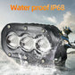 LX6 3-Lens Bi-LED Motorcycle Auxiliary Fog Driving Lights 60W High Low Lens Dual Colors Strobeflash Bike Motorbike Headlight Kit