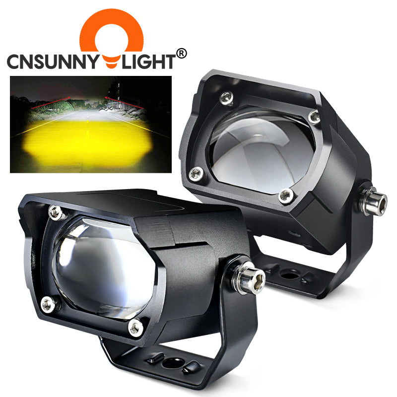 LX1 Motorcycle Headlight 60W 20000Lm Bi LED Fog Drive Light Spotlight Strobeflash Dual-color Auxiliary Lamp For Bmw Honda Yamaha