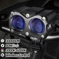 LX5 Motorcycle Bi LED Projector Lens HD Fog Driving Lamp 80W 30000LM Dual Colors Auxiliary Light H/L Beam Strobeflash Devil Eyes DRL