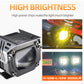 LX2 Motorcycle Fog Driving Light Auxiliary Spot Lamp 60W 20000Lm Strobe Flash Dual Colors Yellow White High Low Beam PTF Lens
