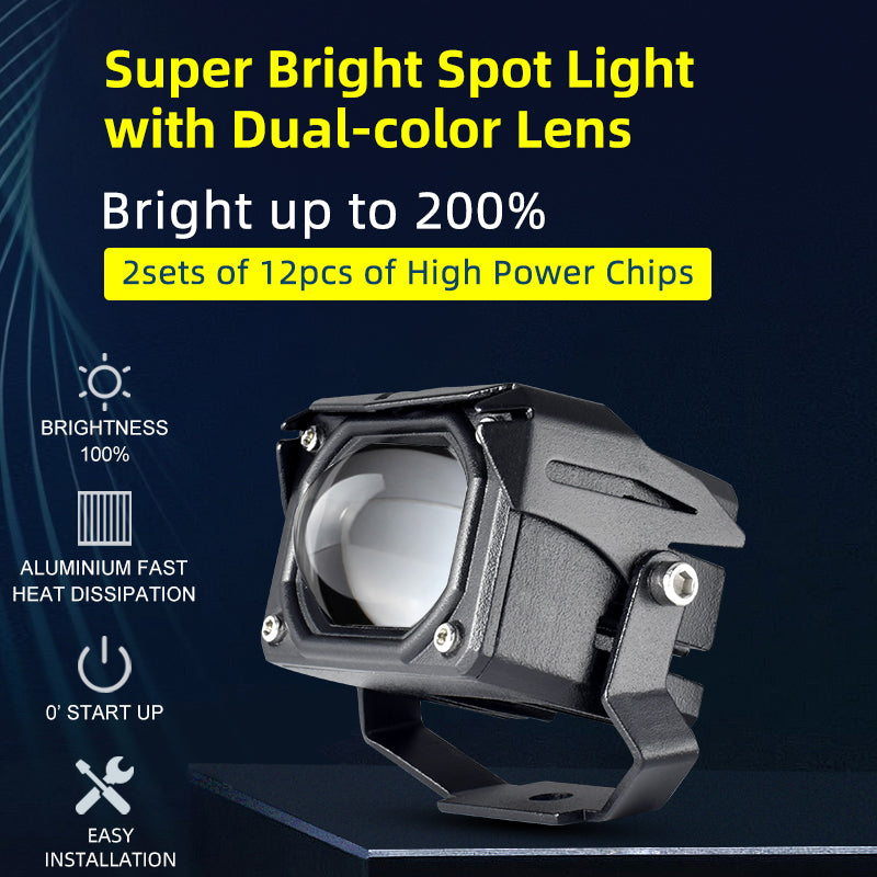 LX9 Strobe Flash Motorcycle Headlight Spotlight Dual Colors 70W 15000Lm Moto Bike Driving Fog Lights High Low Beam Waterproof 9-60V